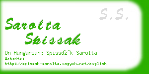 sarolta spissak business card